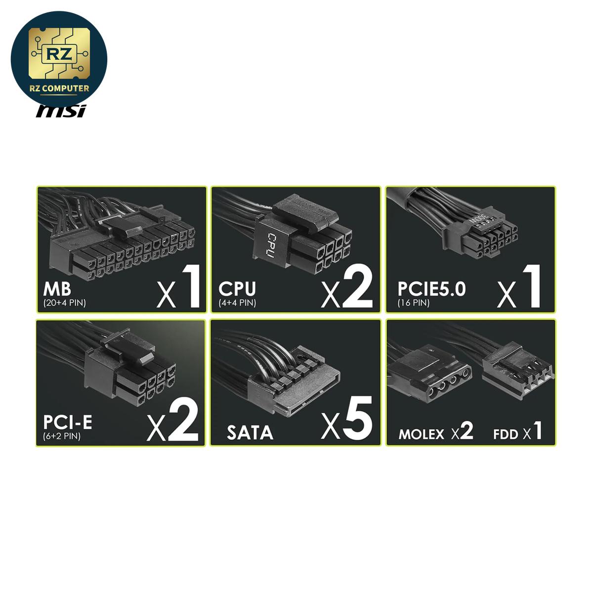 MSI MAG A750BN PCIE5 750W - Image 5