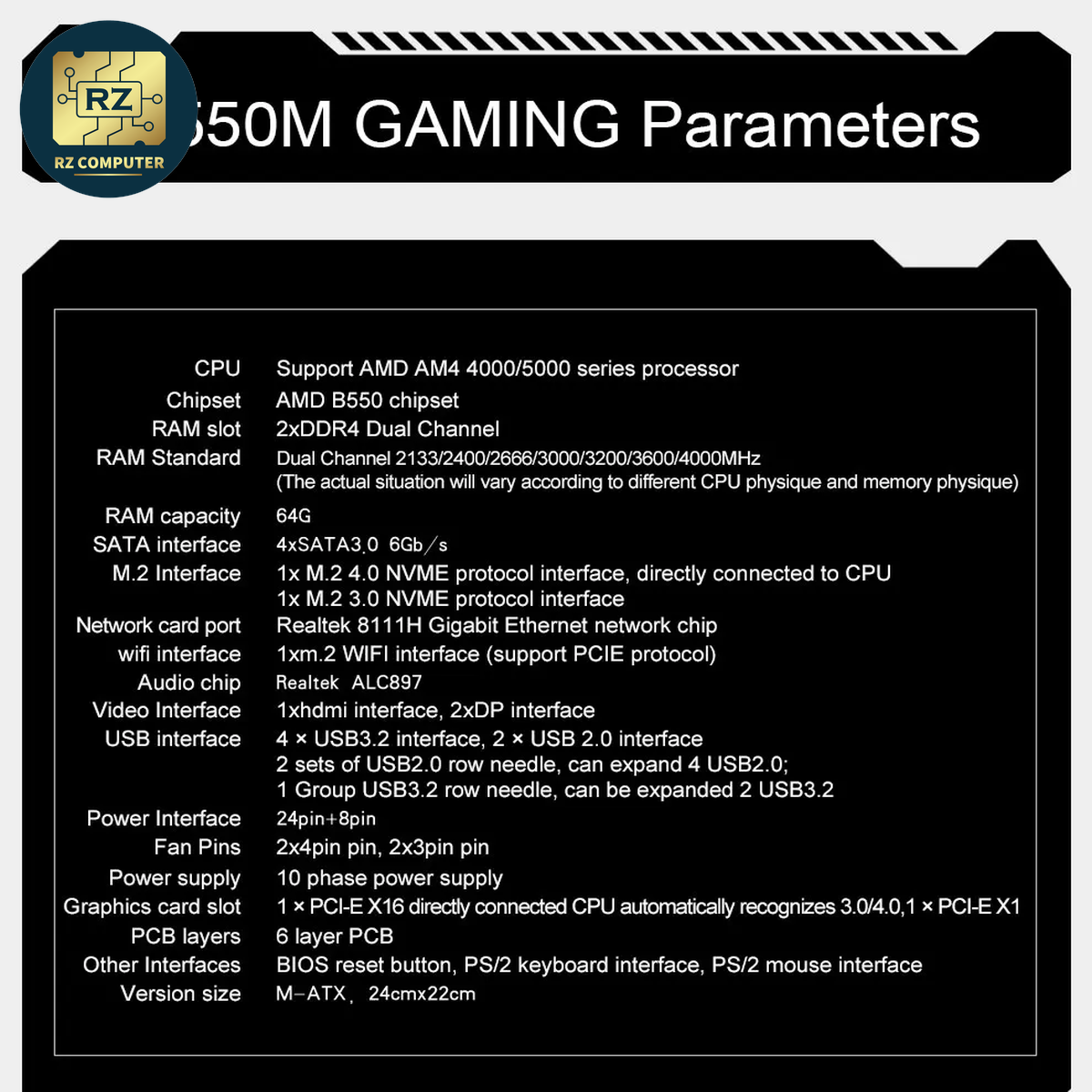 JGINYUE AMD B550M GAMING ARGB - Image 5