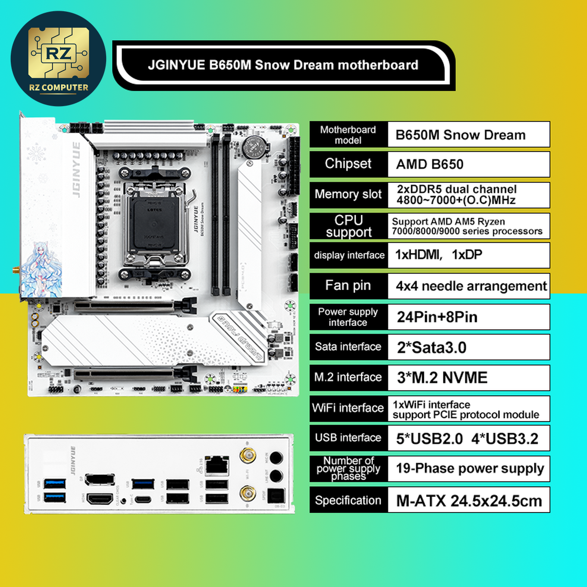 JGINYUE AMD B650M Snow Dream - Image 5